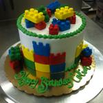 6 inch cake buttercream with fondant legos. serves 12